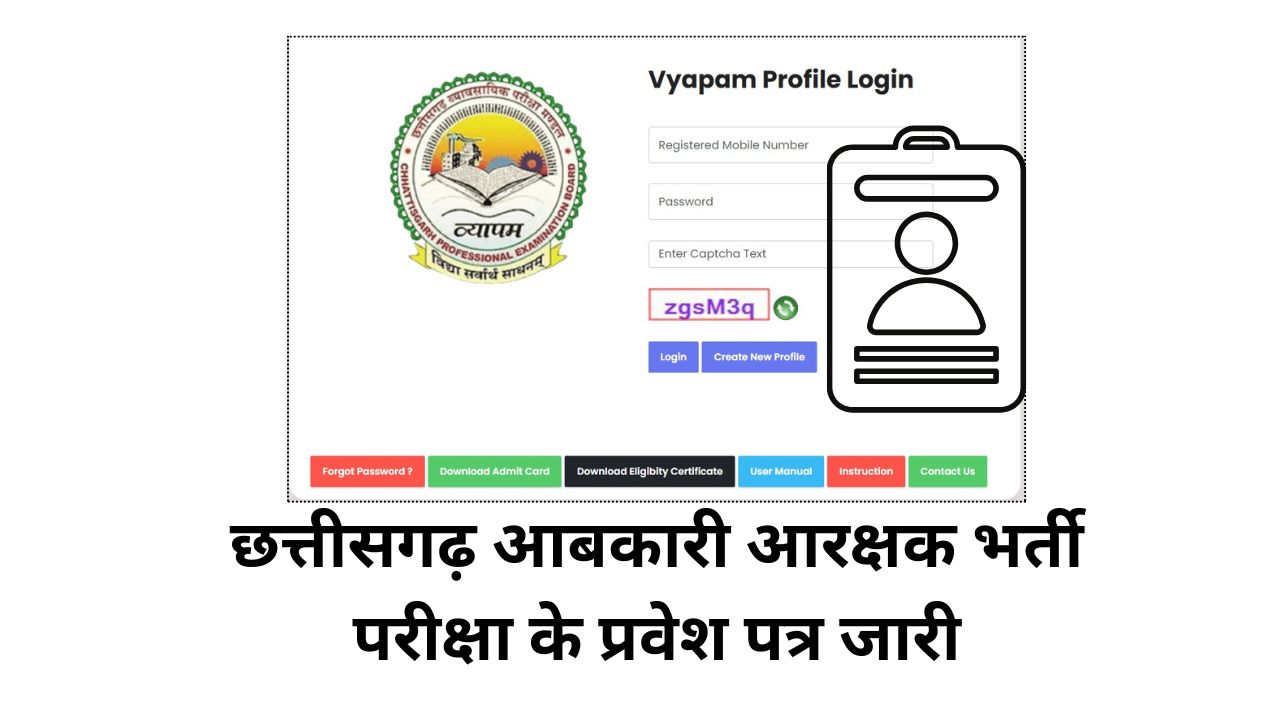 CG Abkari arakshak Admit Card 2025